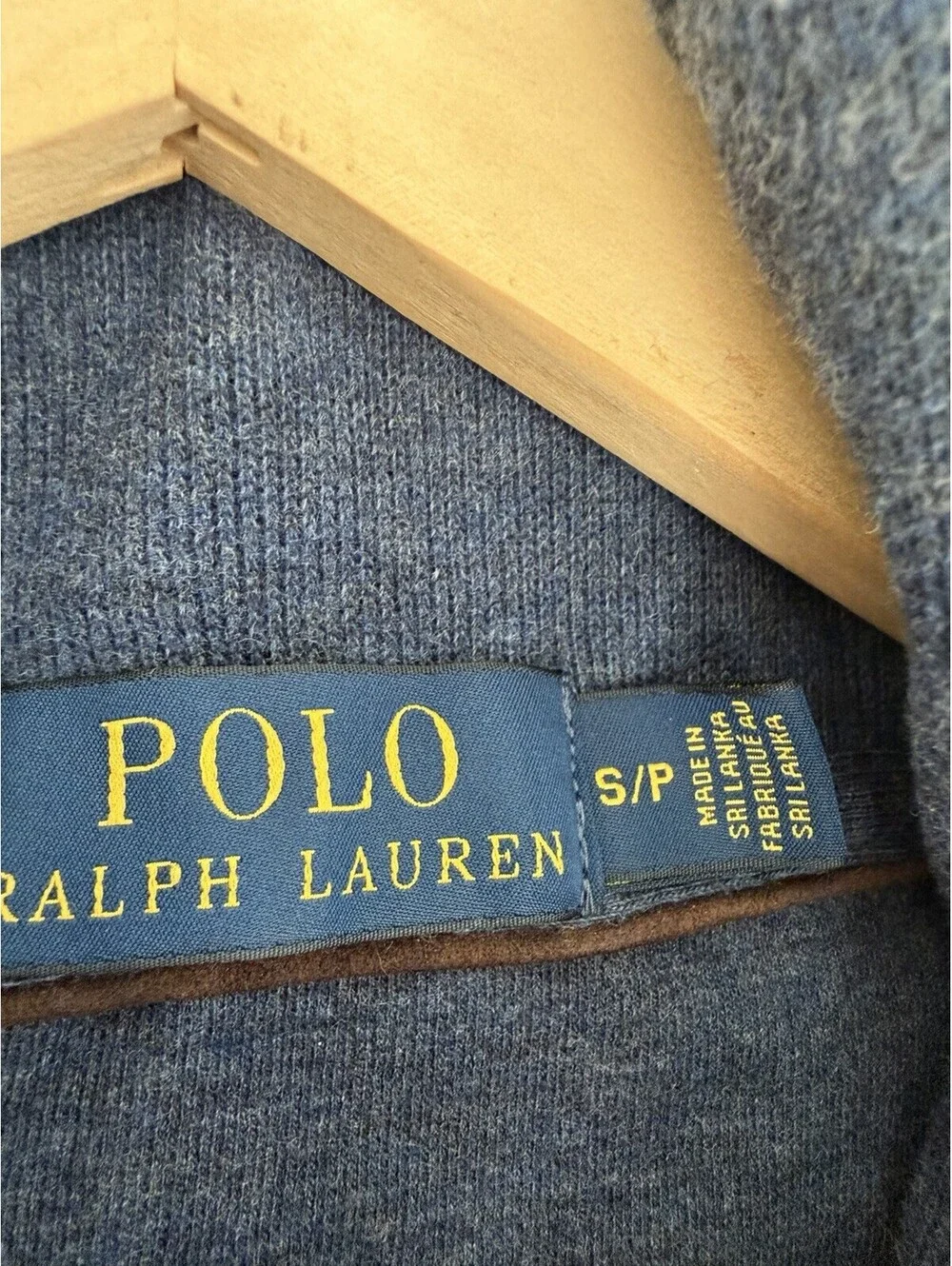 Polo Ralph Lauren Shawl Collar Pullover Sweater Navy Heather Size S Preppy Ivy
